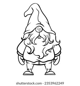 gnome drawing with black lines on a white background