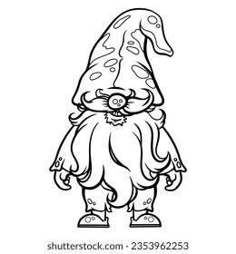 gnome drawing with black lines on a white background