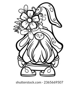 gnome drawing with black lines on a white background