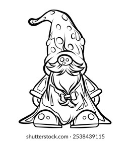 gnome drawing with black lines on a white background