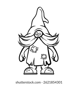 gnome drawing with black lines on a white background