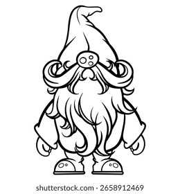 gnome drawing with black lines on a white background	
