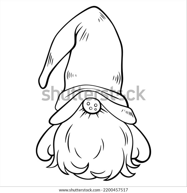 Gnome Drawing Black Lines On White Stock Vector (Royalty Free ...