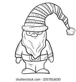 Gnome drawn in hand style. Sketch of little character.