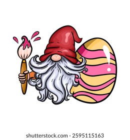 Gnome with Easter egg illustration 