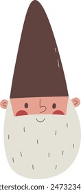 Gnome Face Portrait Vector Illustration