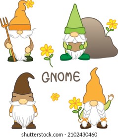 Gnome and flowers in the garden
