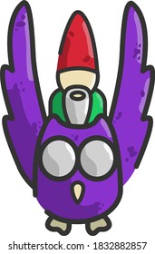 gnome flying on top of an owl