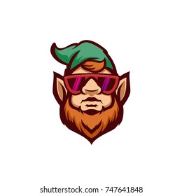 Gnome en lentes ilustración vectorial moderna