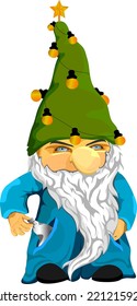 Gnome green hat and light bulb