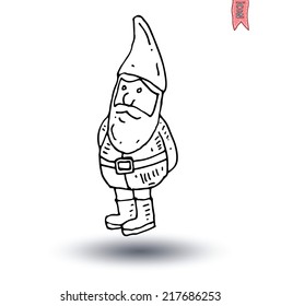 gnome Hand drawn, vector illustration.