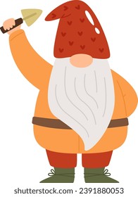 Gnome With Hand Trowel Vector Illustration