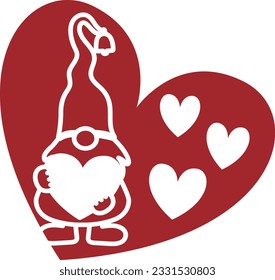 Gnome Heart - Valentines Day Design