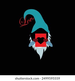 Gnome With Heart Vector Design 