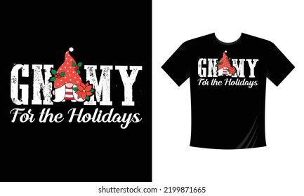  Gnome for the holidays - Christmas t shirt vector svg free file template 