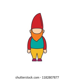 Gnome icon. Cartoon Gnome vector icon for web design isolated on white background