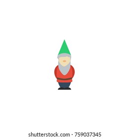 Gnome Icon Flat Element. Vektorgrafik eines Zwergknotensymboles einzeln auf sauberem Hintergrund.