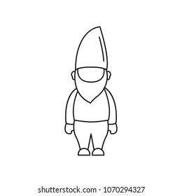 Gnome Icon. Outline Gnome Vector Icon For Web Design Isolated On White Background