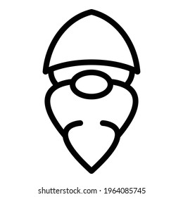 Gnome icon. Outline Gnome vector icon for web design isolated on white background