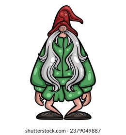 Gnome images, cute, bright colors On the white background Is a cute cartoon vector image