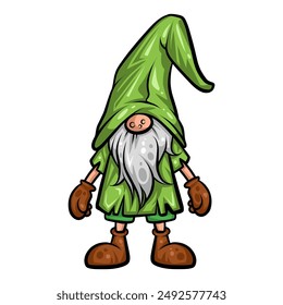 Gnome images, cute, bright colors On the white background Is a cute cartoon vector image