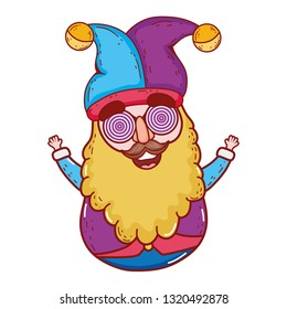 gnome with joker hat fools day character
