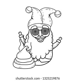gnome with joker hat fools day character