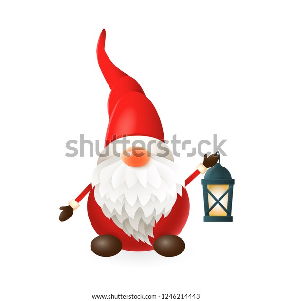 Gnome Lantern Isolated On White Background Stock Vector (Royalty Free ...