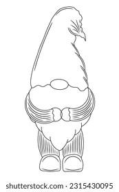 gnome on a white background with a pencil	