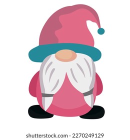 gnome pink color  cartoon character illustration cute 