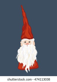 Gnome red hand drawn