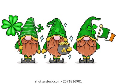 Gnome with Saint Patrick day collection.