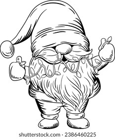 Gnome Silhouette, Christmas Gnomes, Gnomes, Merry Christmas, Xmas party, Cute Gomes, Merry Christmas Gnomes, Christmas Lights