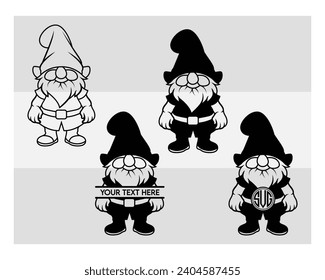 Gnome Silhouette Cute  Gnome Cut Files