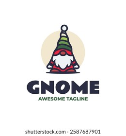 Gnome Simple Mascot Logo Template