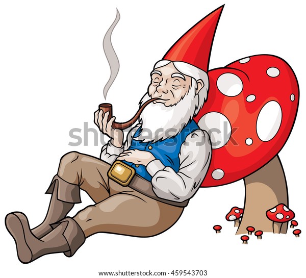 Gnome Smoking Pipe Stock Vector (Royalty Free) 459543703 | Shutterstock