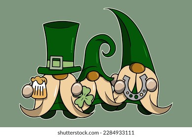 Gnome St. Patrick's Day. Green brother