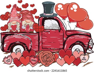 Gnome With Truck Valentine Day