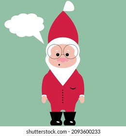 Gnome vector for New Year holidays.Dwarf