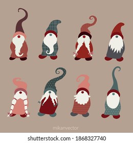 Gnome vectoral illustration, christmas pack