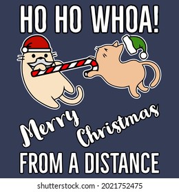 gnome whoa christmas funny cats wo design vector illustration for use in design and print wall art poster canvas