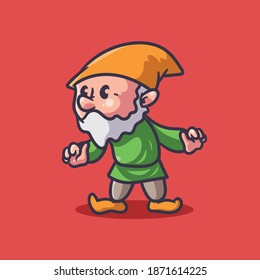 Gnome in winter illustration. file vector editable