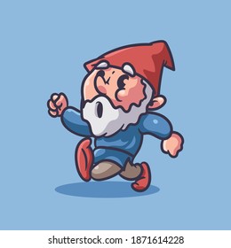 Gnome in winter illustration. file vector editable