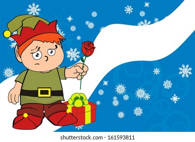 gnome xmas wallpaper in vector format very easy to edit