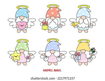 Gnomes Angel Filled Clipart. cute