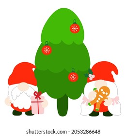 Gnomes Christmas Flat Clipart, Merry Christmas Gnomes Collections