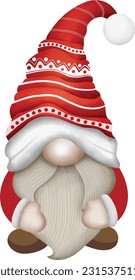 Gnomes Christmas Illustration., Cute Cartoon Weihnachtszwerge