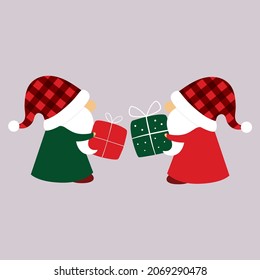 Gnomes christmas portrait new year go