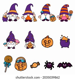 Gnomes Halloween Clipart, wizard and witch Event