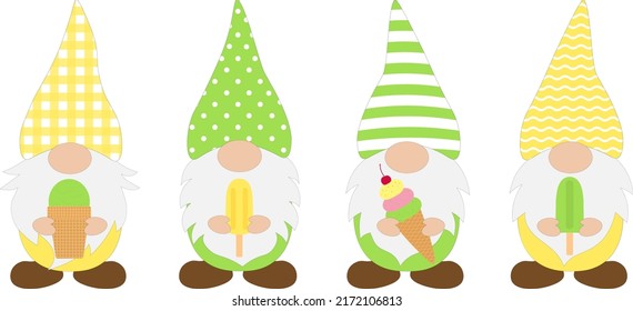 Gnomes ice cream vector illustration